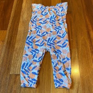 Tea Collection Baby Girl Flutter Sleeve Romper, Size 12-18 months